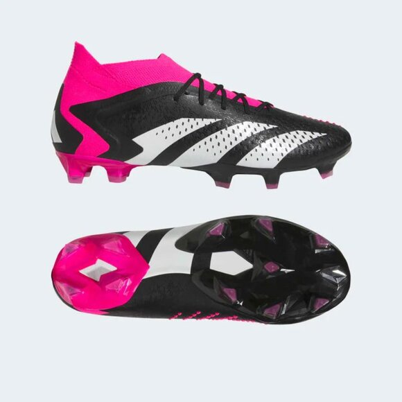 NEW adidas Predator Accuracy.1 FG Soccer Cleats GW4569 Black/White/Pink - Picture 2 of 8